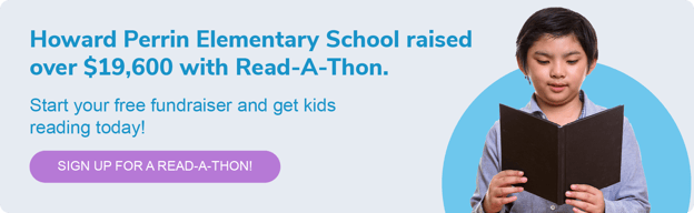 Howard Perrin Elementary School raised over $19,600 with Read-A-Thon. Start your free fundraiser and get kids reading today! Sign up for a Read-A-Thon!